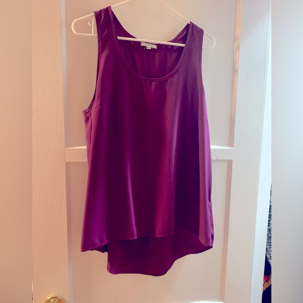 Purple pink silky blouse